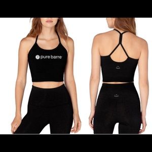 Beyond Yoga Black Cropped Strappy Sports Tank